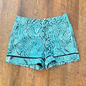 Women's Blue Patterned Shorts